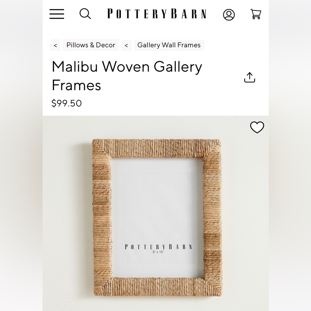 NWOT Pottery Barn Frame